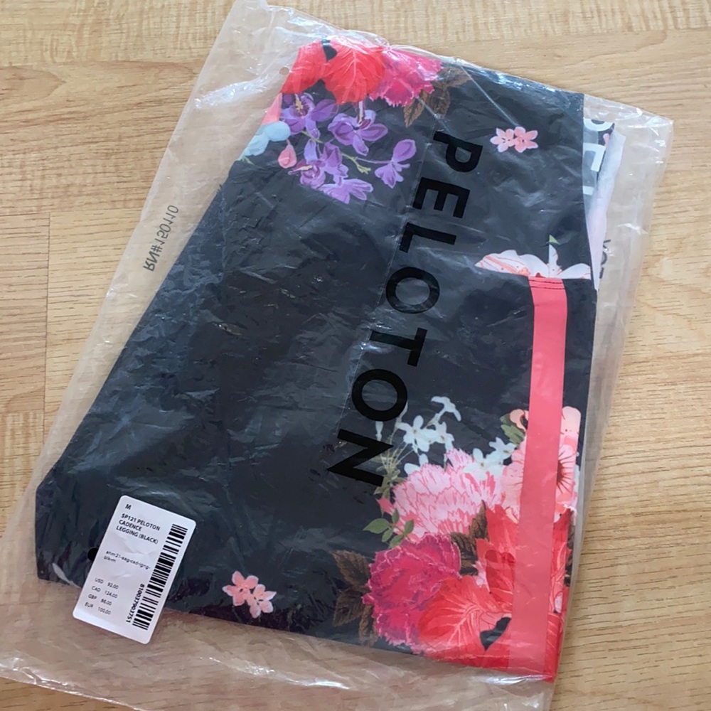 Peloton black floral leggings